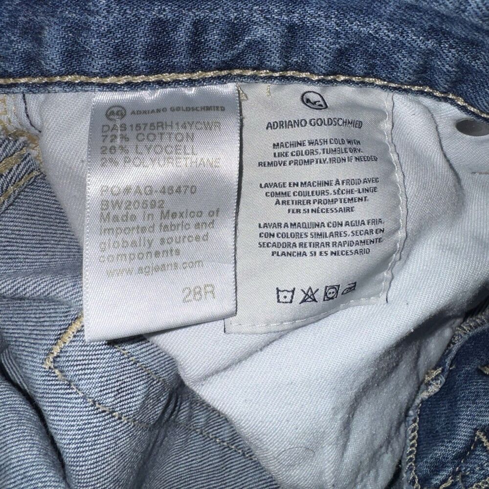 AG Ex-Boyfriend Slim Jeans Womens 28R Light Wash Raw Hem Cropped Ankle - Picture 7 of 7